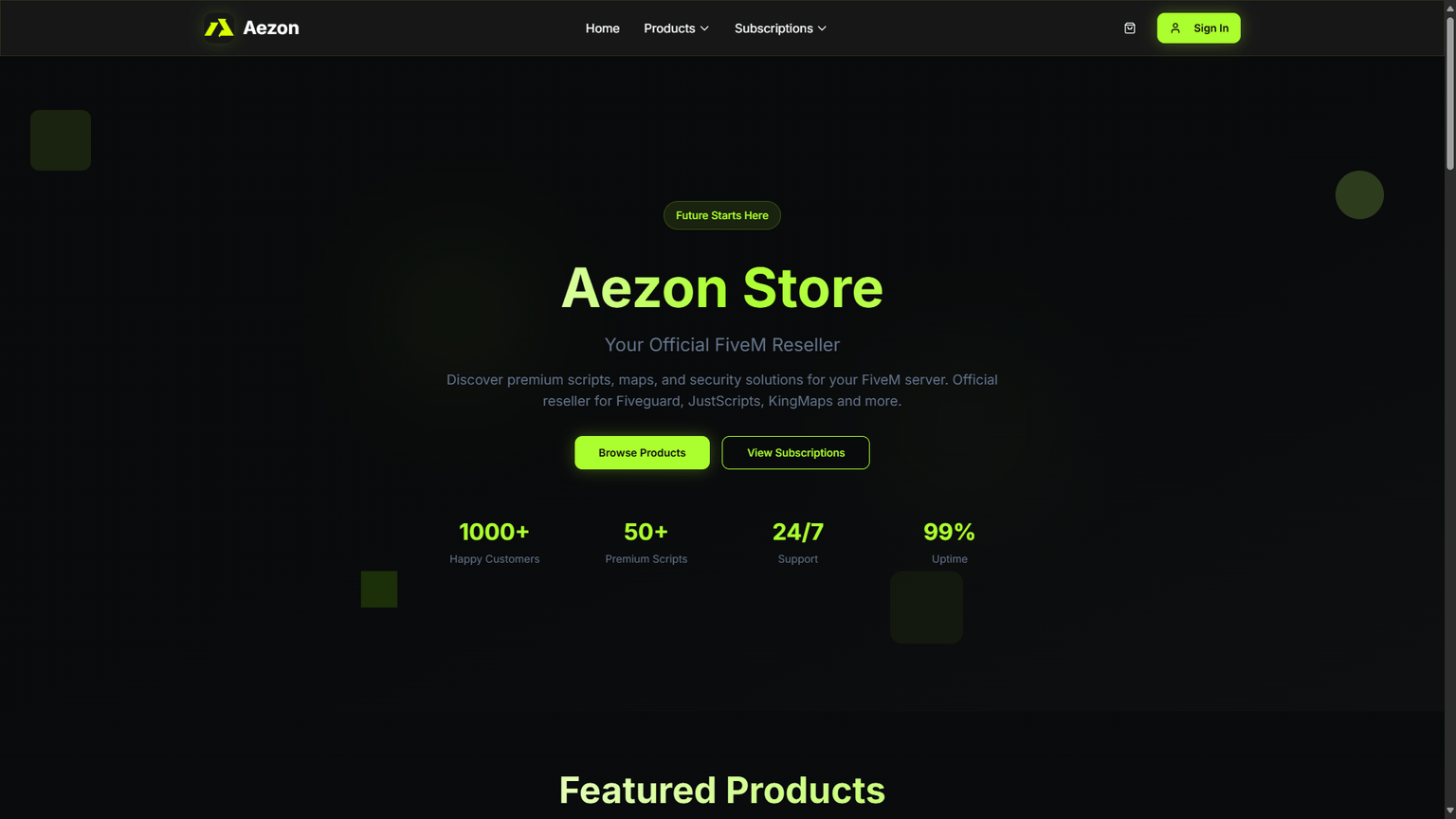 _Aezon Store project image